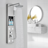 Colonne de Douche Hydromassante – Jets de Massage & Rangement Intégré