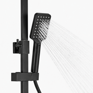 Colonne de douche noir mat — effet pluie & jets haute pression