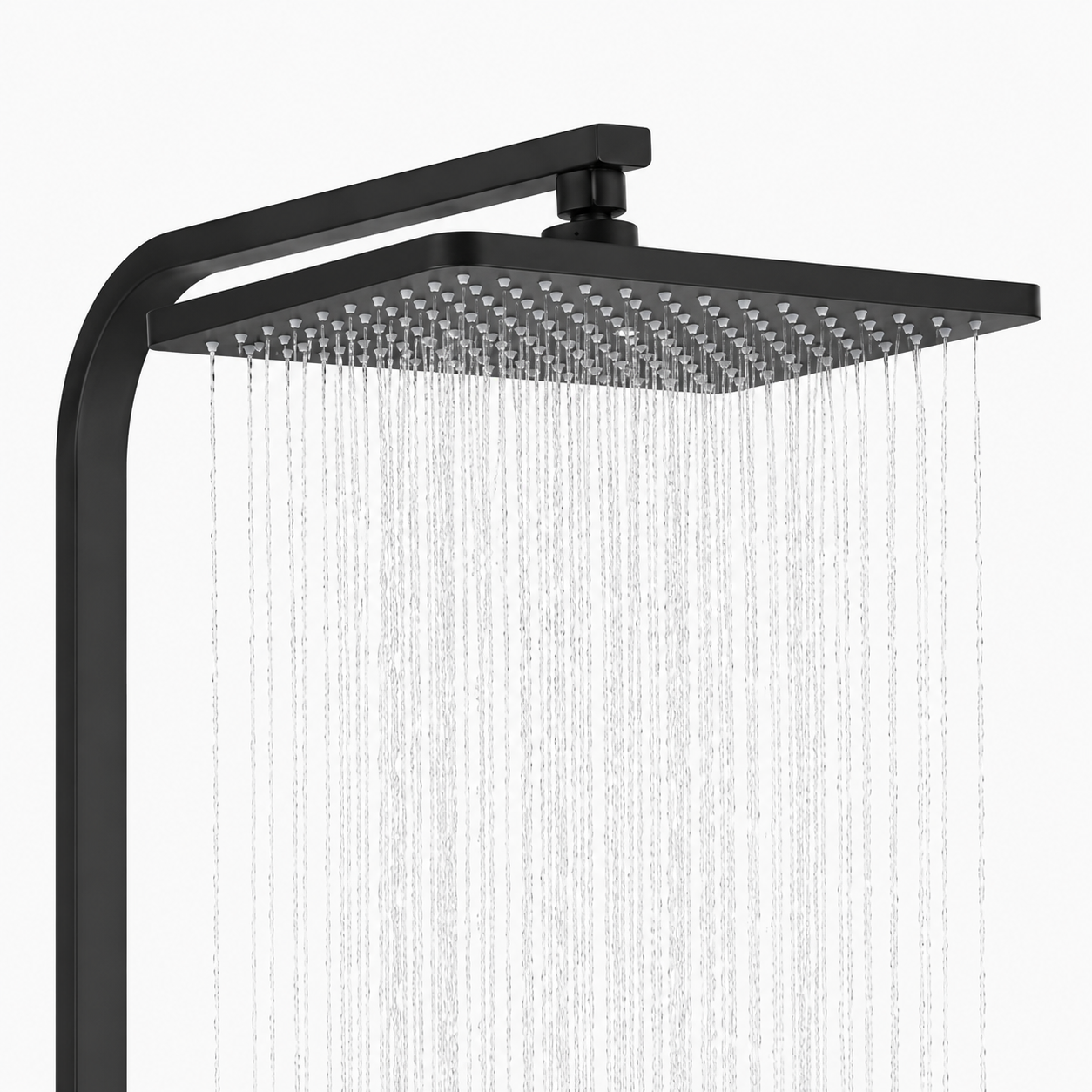 Colonne de douche noir mat — effet pluie & jets haute pression