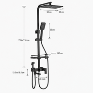 Colonne de douche noir mat — effet pluie & jets haute pression