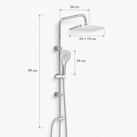 Colonne de Douche Pluie Chrome – Ensemble Douche avec Douchette