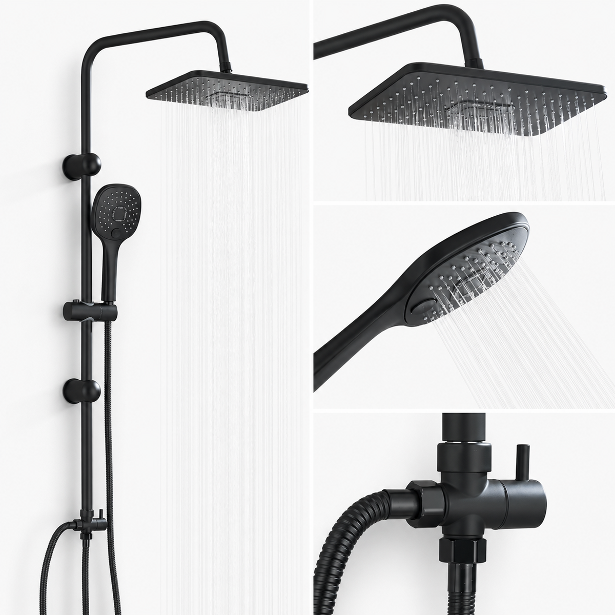 Colonne de Douche Pluie Chrome – Ensemble Douche avec Douchette