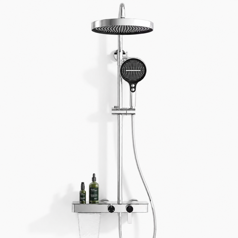 Colonne de Douche Premium – Pluie, Douchette & Bec Baignoire – Chrome