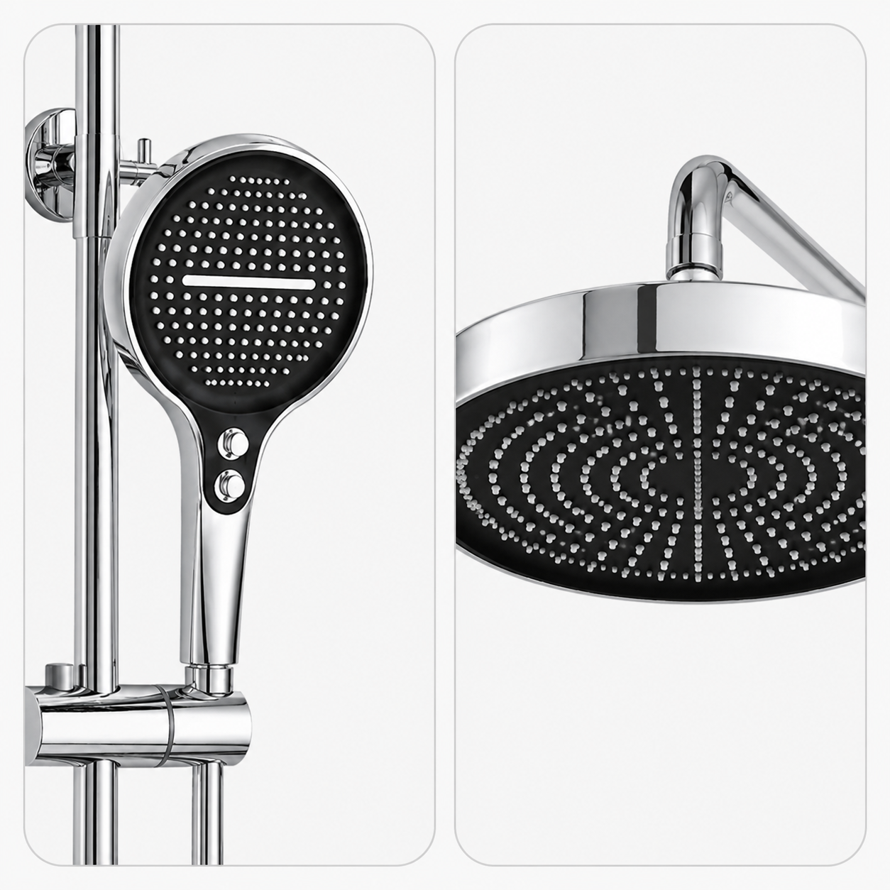 Colonne de Douche Premium – Pluie, Douchette & Bec Baignoire – Chrome