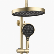 Colonne de Douche Premium – Pluie, Douchette & Bec Baignoire – Or