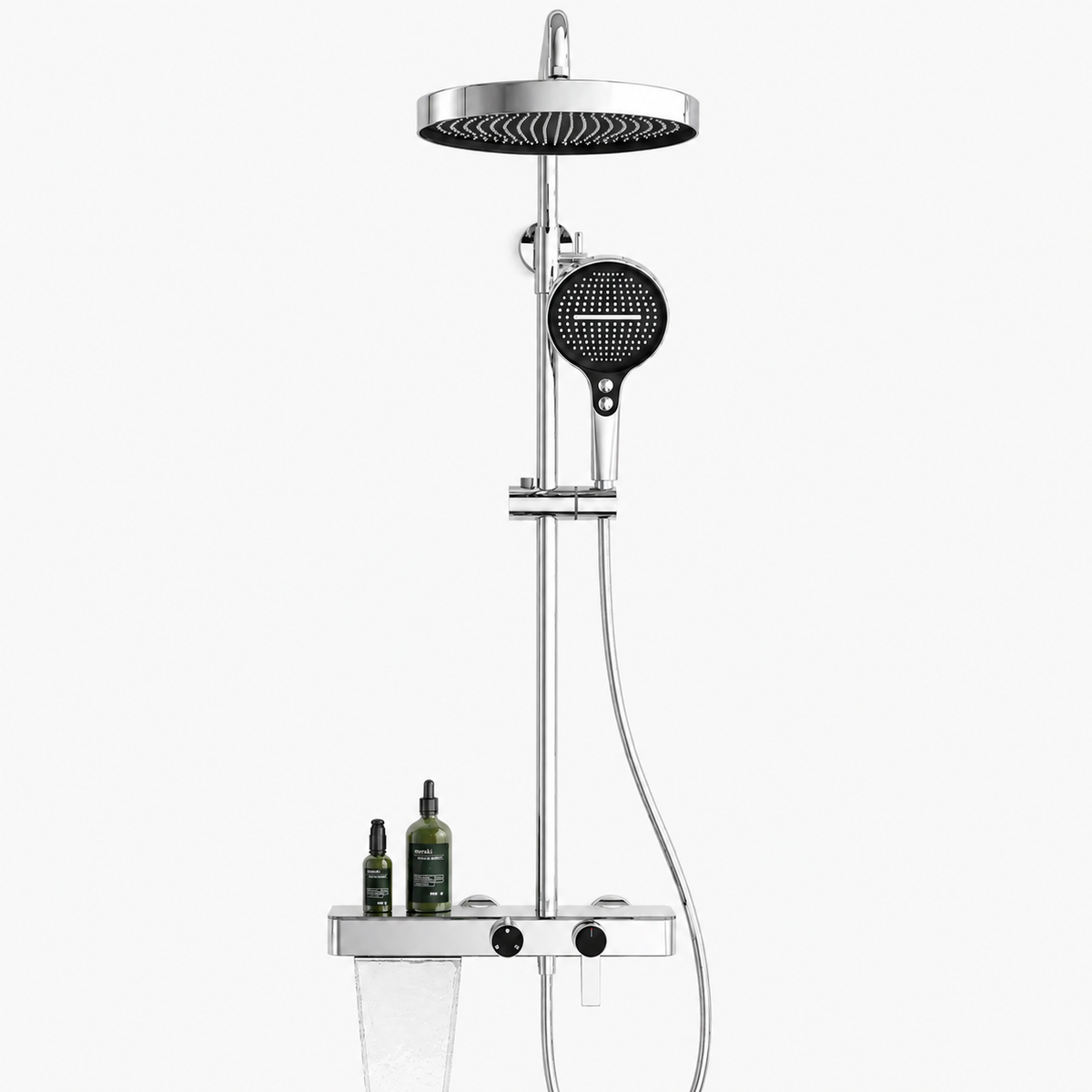 Colonne de Douche Premium – Pluie, Douchette & Bec Baignoire – Or