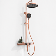 Colonne de Douche Premium – Pluie, Douchette & Bec Baignoire – Or rose