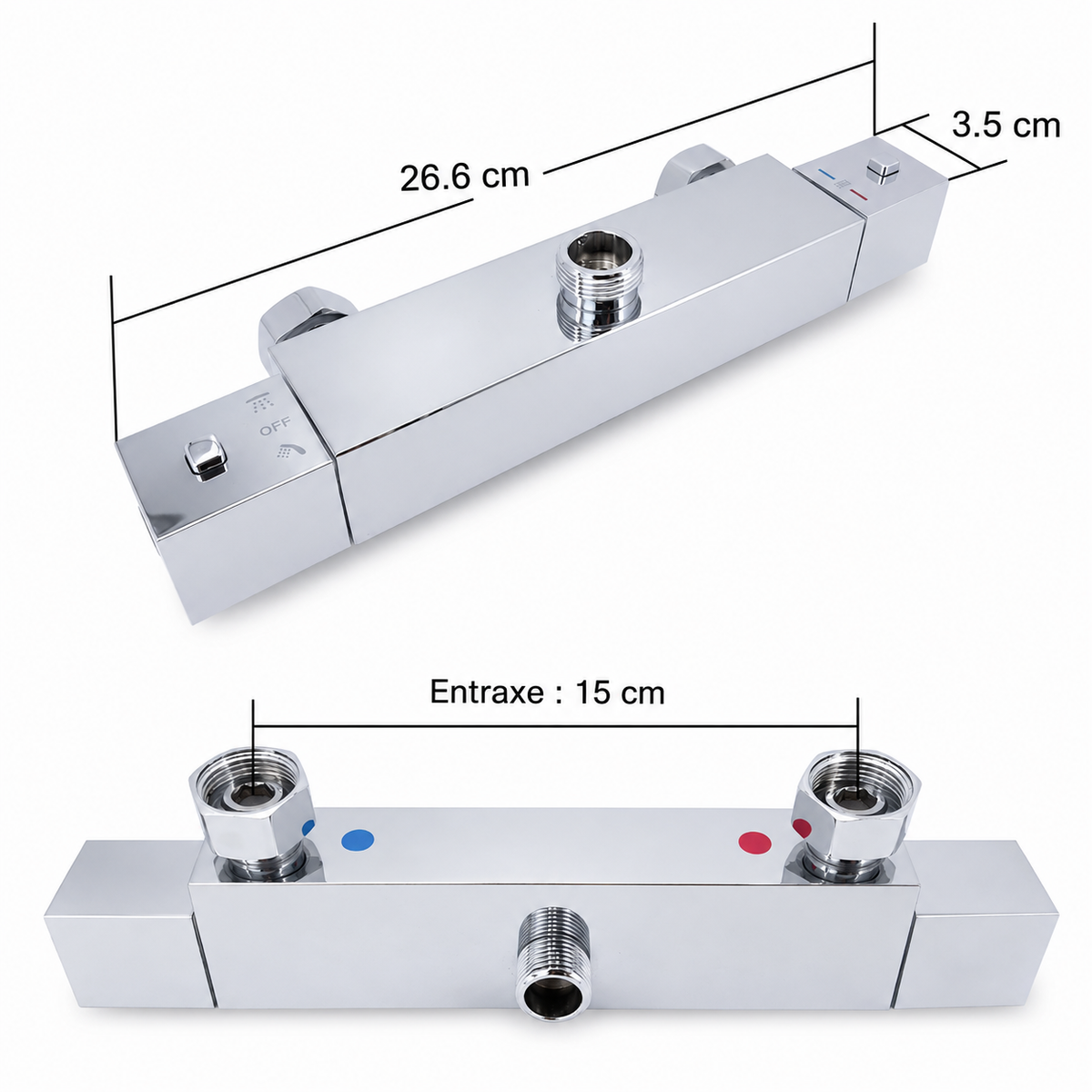 Colonne de Douche Thermostatique en Laiton – Confort & Sécurité