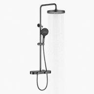 Colonne de Douche Thermostatique Luxe Gris Brossée – 4 Voies Pluie & Cascade