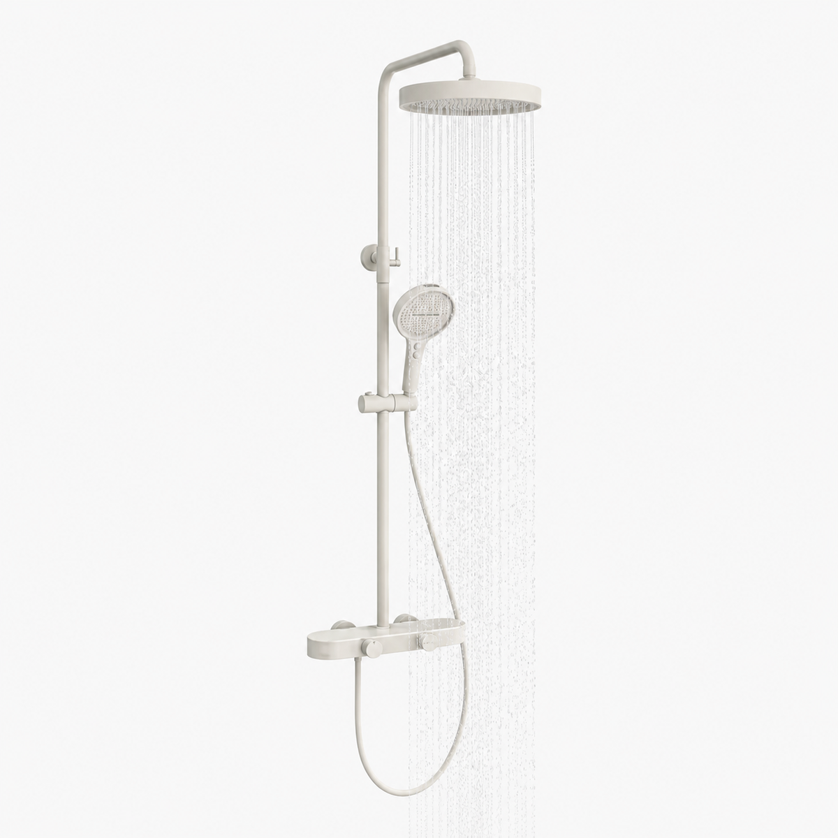 Colonne de Douche Thermostatique Luxe Gris Brossée – 4 Voies Pluie & Cascade