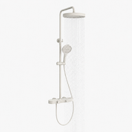 Colonne de Douche Thermostatique Luxe Gris Brossée – 4 Voies Pluie & Cascade