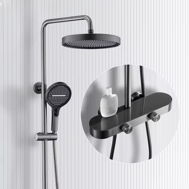 Colonne de Douche Thermostatique Luxe Brossée – 4 Voies Pluie & Cascade