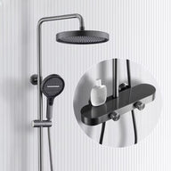 Colonne de Douche Thermostatique Luxe Brossée – 4 Voies Pluie & Cascade