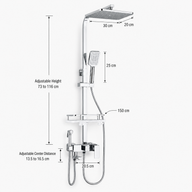 Colonne de douche noir mat — effet pluie & jets haute pression