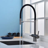 Robinet de cuisine 3 voies – Double sortie eau filtrée + chaud/froid