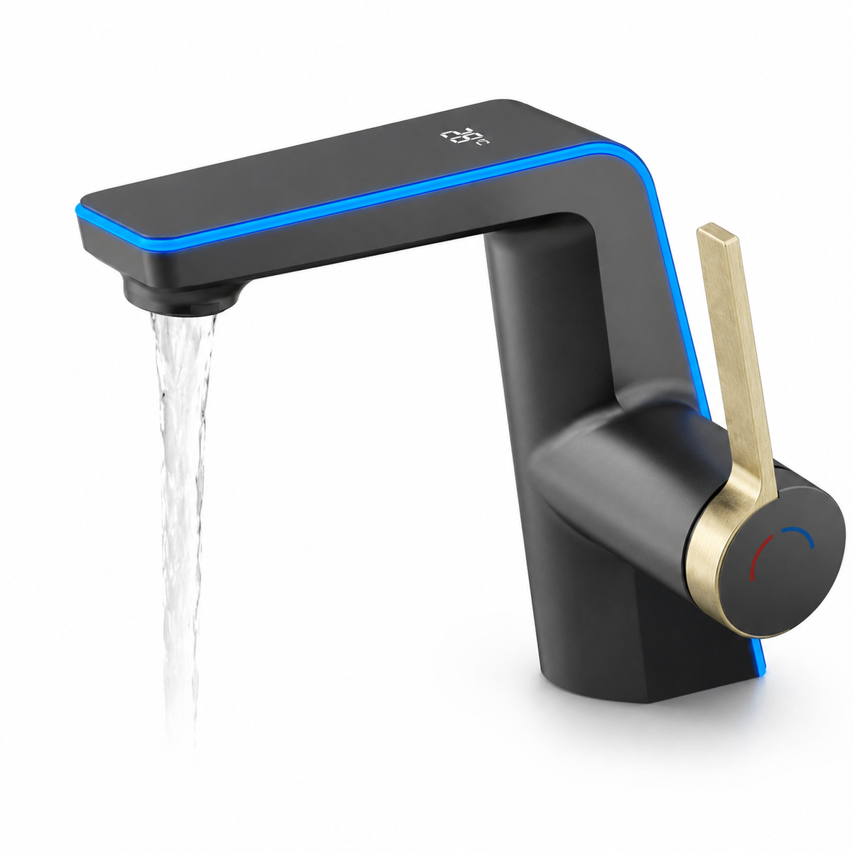Robinet de salle de bain LED – affichage température / mitigeur moderne