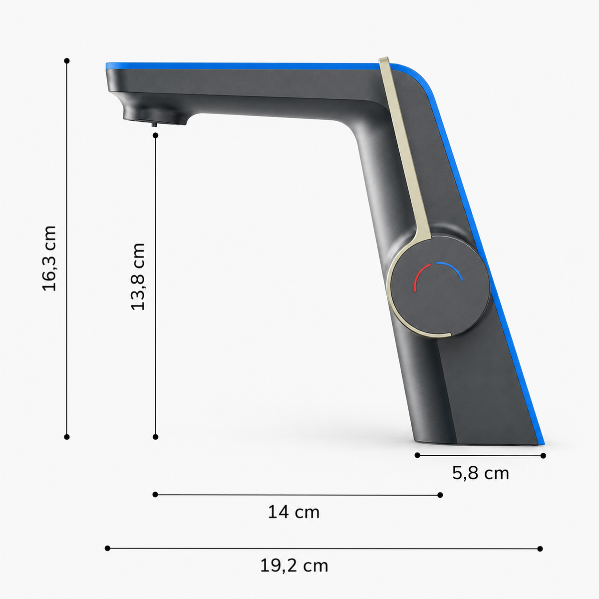 Robinet de salle de bain LED – affichage température / mitigeur moderne